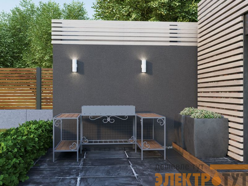 Светильник 5108 2хGU10 IP65 уличный настенный бел. IEK LT-UBU0-5108-GU10-2-K01