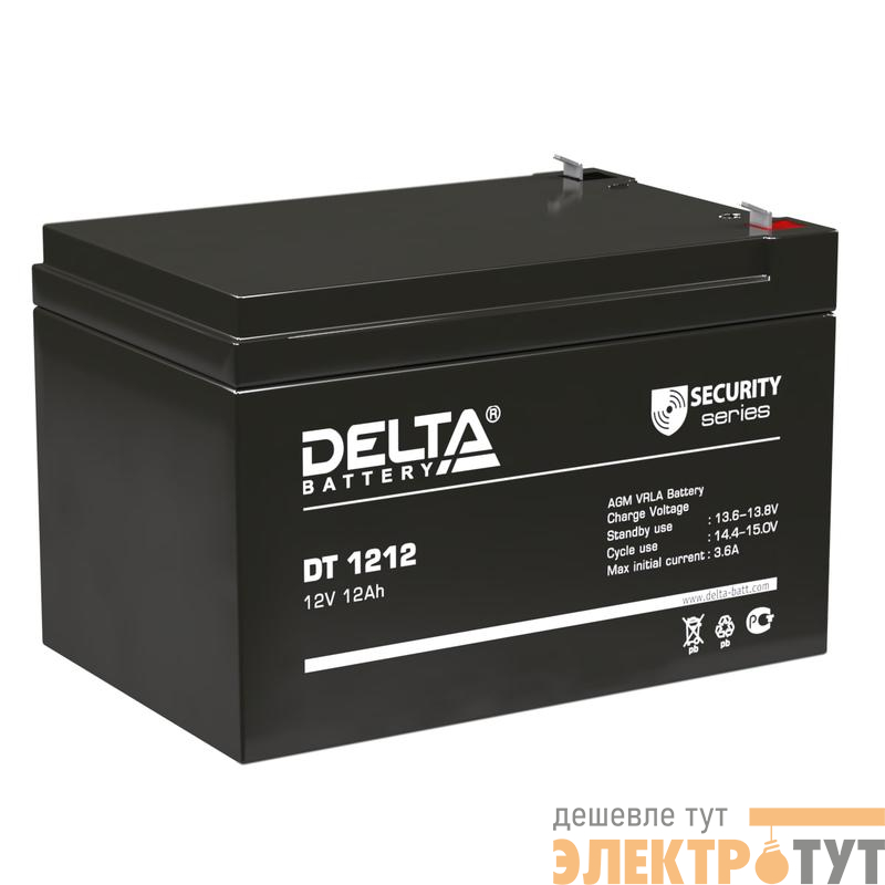 Аккумулятор ОПС 12В 12А.ч DT 1212 Delta 4614010040013