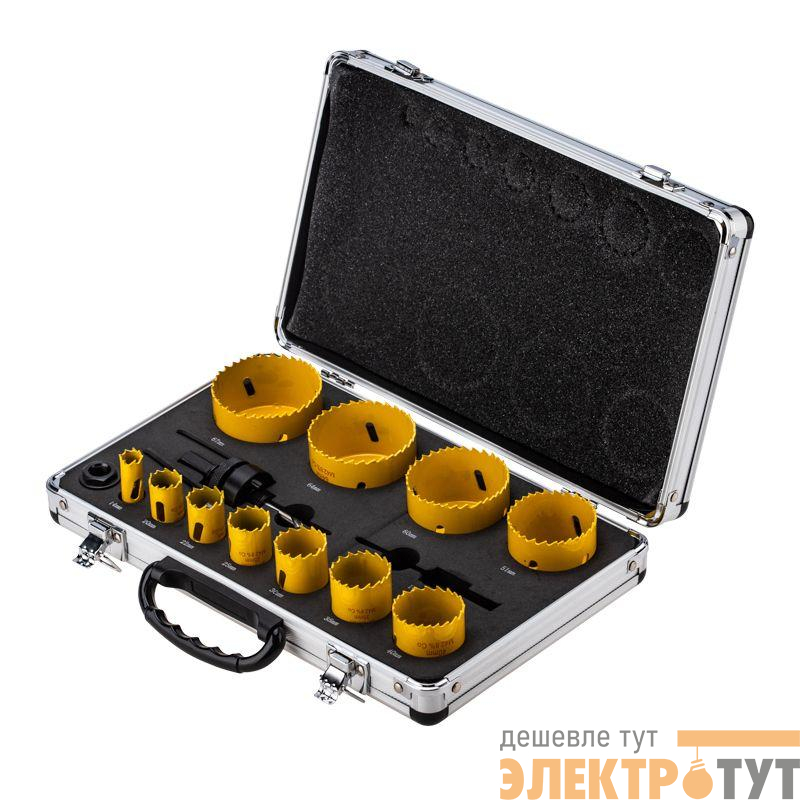 Набор коронок Bimetal (14 20 22 25 30 35 40 51 60 64 67) 16 предметов метал. кейс Kranz KR-92-0203-1