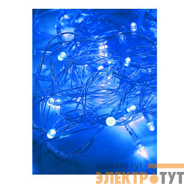 Гирлянда светодиодная 80LED син. прозр. провод 8.8м (7.3+1.5) 8 режимов мигания IP20 син. Космос KOC_GIR80LED_B