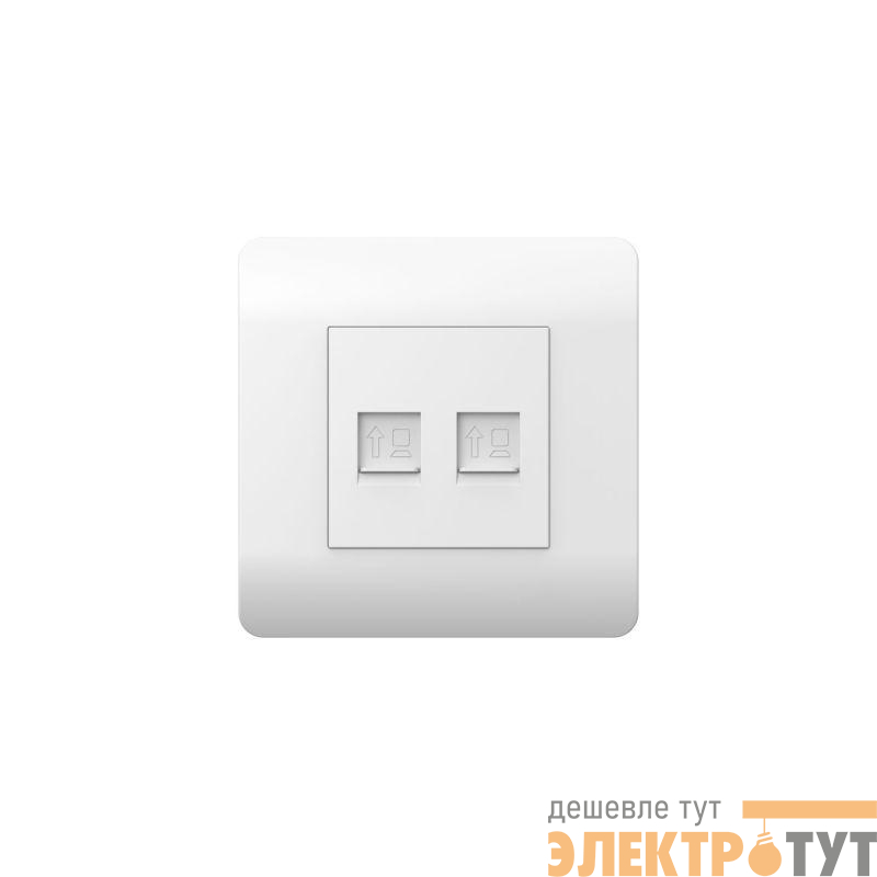 Розетка компьютерная 2-м NEW3-E RJ45 бел. CHINT 431553
