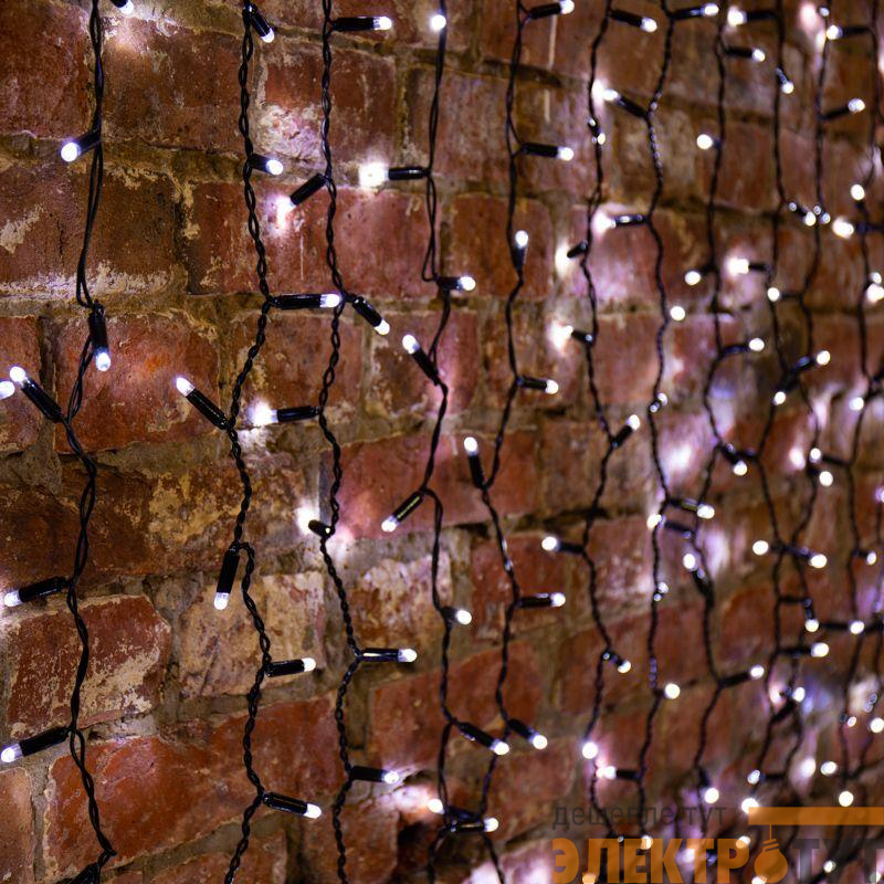 Гирлянда светодиодная "Светодиодный Дождь" 2х3м 760LED бел. 78Вт 230В IP65 постоян. свечение провод черн. Neon-Night 235-145