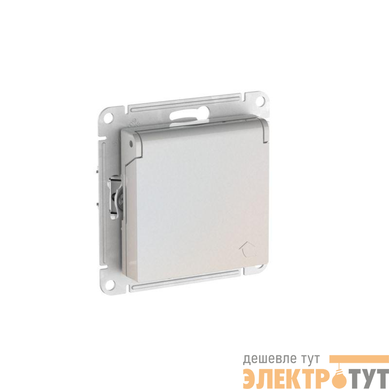 Розетка AtlasDesign 16А IP20 с заземл. защ. шторки с крышкой быстрозажим. клем. механизм жемчуж. SE ATN000446S