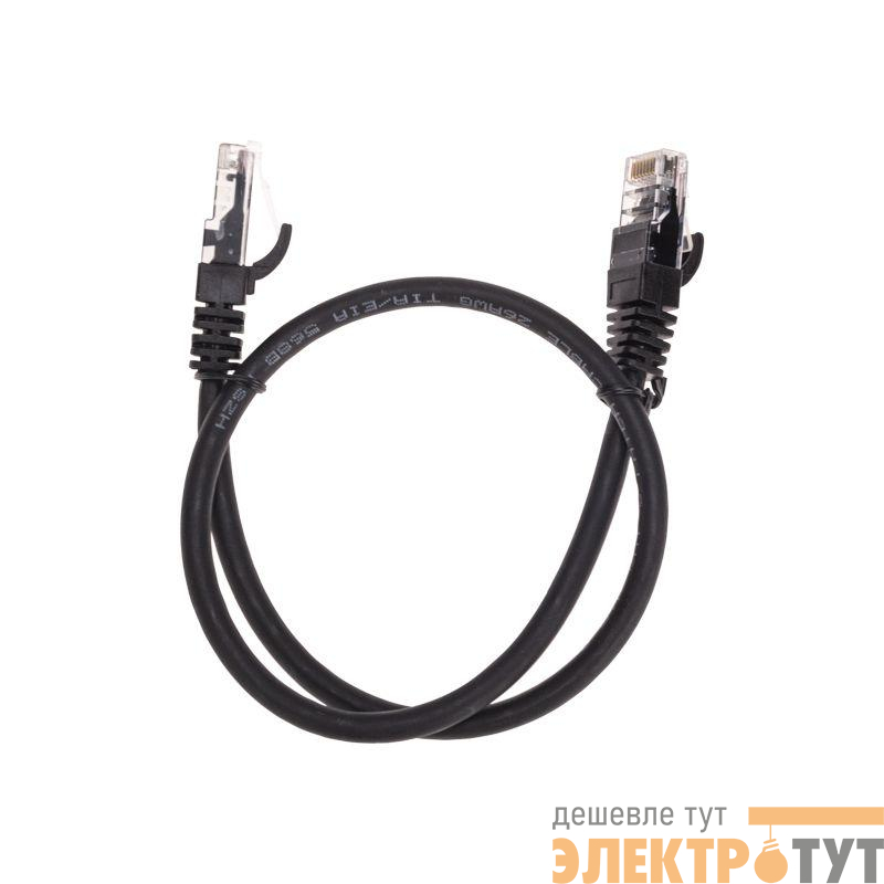 Патч-корд U/UTP CAT 6 RJ45-RJ45 26AWG LSZH черн. 0.5м Rexant 02-0292-05