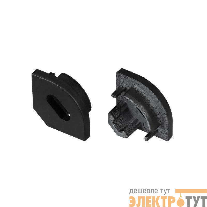 Заглушка SL-KANT-H10 BLACK с отверстием пластик (комплект) Arlight 049410