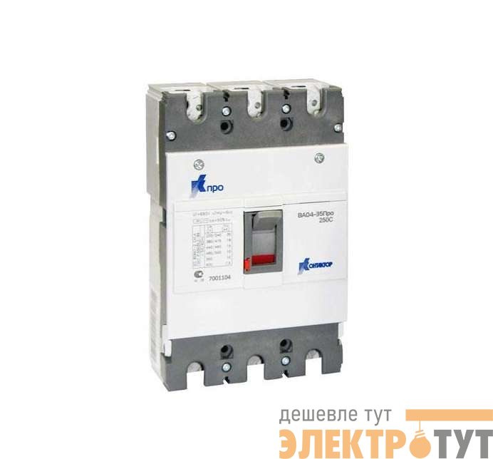 Выключатель автоматический 3п 250А 18кА ВА04-35 Про 250C Контактор 7001104