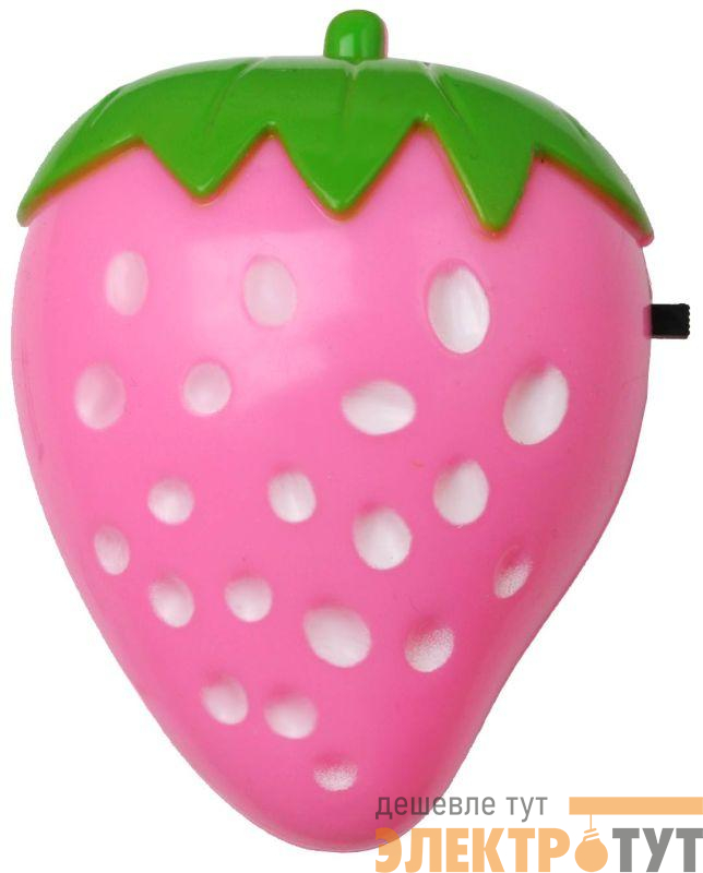 Светильник светодиодный NL-180 "Клубника" 220В ночник с выкл. розов. Camelion 12536