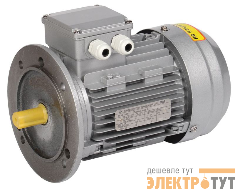 Электродвигатель АИР DRIVE 3ф 63B4 220/380В 0.37кВт 1500об/мин 3081 IEK DRV063-B4-000-4-1530