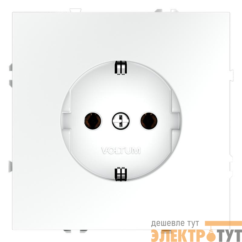 Розетка 1-м СП S70 16А с заземл. механизм бел. матов. Voltum VLS040102