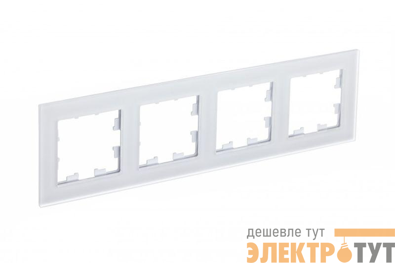 Рамка 4-м AtlasDesign Nature матов. стекло бел. SE ATN330104