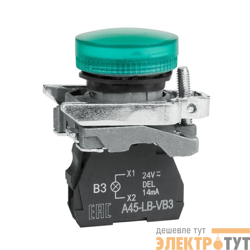 Лампа сигнальная OptiSignal D22 C4-L-B3 зел. металл 24VAC/DC XB4BVB3 КЭАЗ 332175