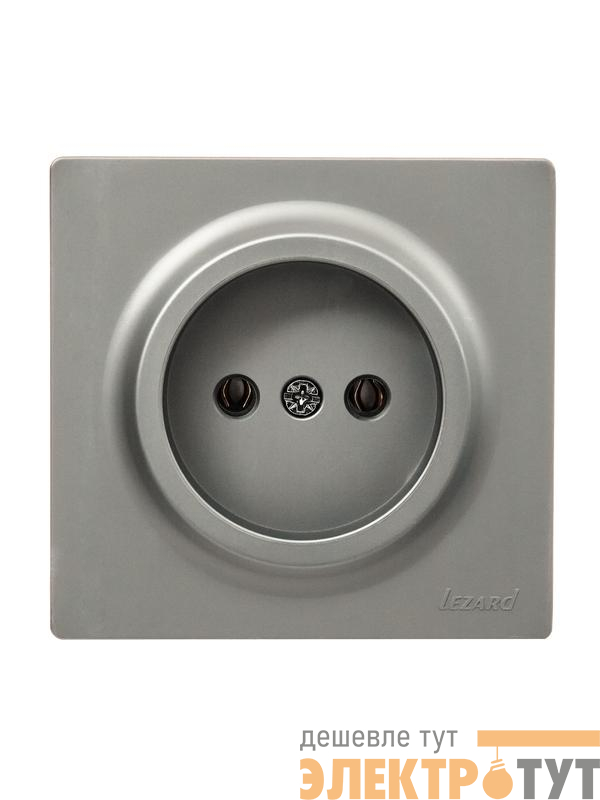 Розетка 1-м ОП LETO без заземл. ПБТ платина LEZARD 752-3500-121B