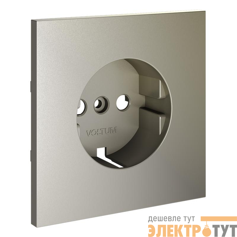 Накладка для розетки с заземлением S70 шелк Voltum VLS000604