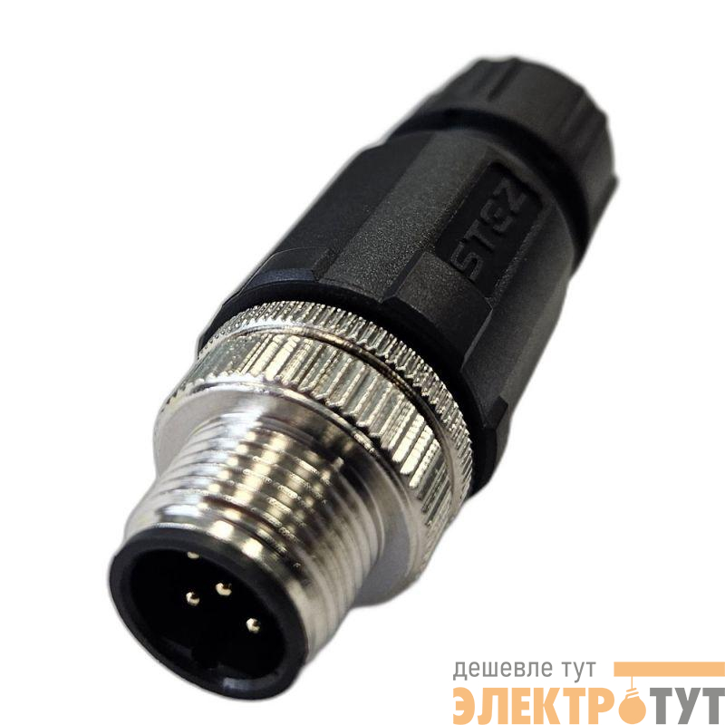 Разъем М12 5B штыревой пайка пластик. прямой резьба PG7 каб. часть СЦМ120022-05B СТЭЗ 185200167