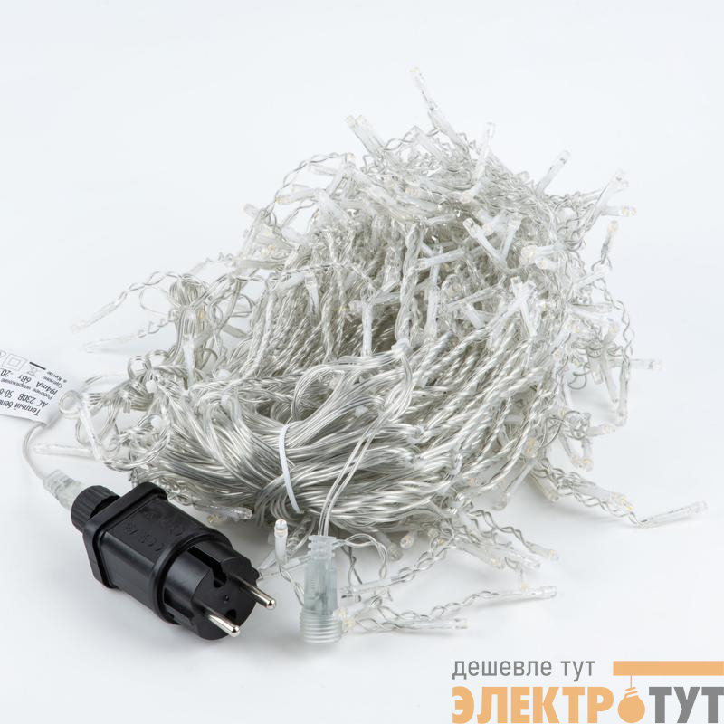 Гирлянда светодиодная "Бахрома" ULD-B10005-480/TTK MULTI IP44 10м с эффектом мерцания соединяемая 480 светодиодов разноцветн. свет провод прозр. Uniel UL-00010875