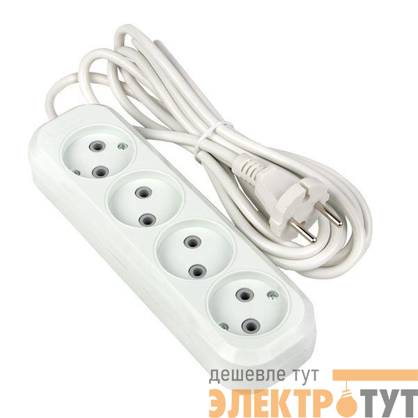 Удлинитель 4х2м без заземл. 10А IP20 Эксперт 2.2кВт ПВС 2х0.75 PROxima EKF UBA10-275-4-02