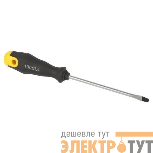 Отвертка SL 4х100мм шлицевая двухкомпонентн. рукоятка ЭРА Б0055858