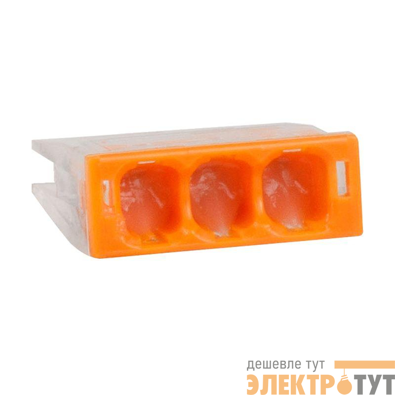 Клемма строительно-монтажная OptiKit СМК 2273-243 (с пастой) 3 отверстия 0.5-2.5кв.мм КЭАЗ 351056