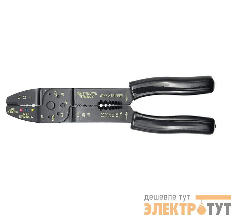 Пресс-клещи для изолированных и неизолированных кабельных наконечников 0.75-6кв.мм FELO 59232040