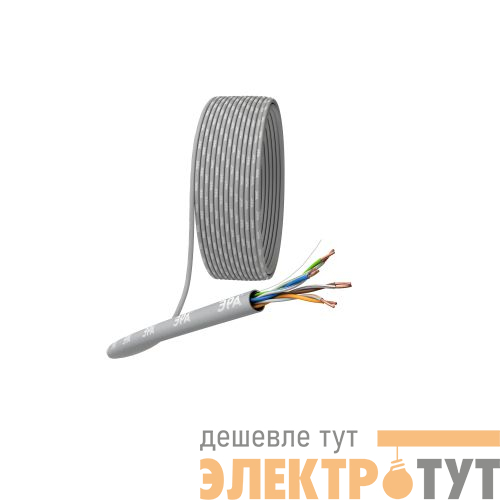 Кабель витая пара U/UTP кат.5E 4х2х24AWG CU PVC SIMPLE (уп.305м) UL-4-PVC Эра Б0044426