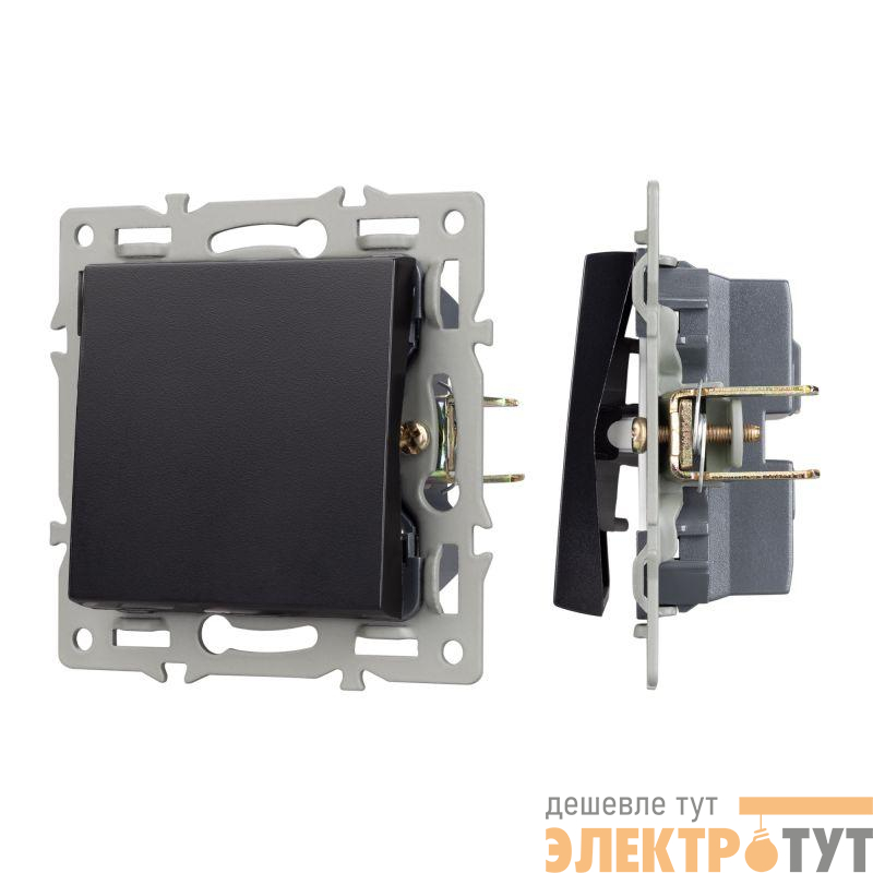 Механизм выключателя одноклавишный проходной SWT-MKP1-PL-BK (250В 16А) Arlight 043715