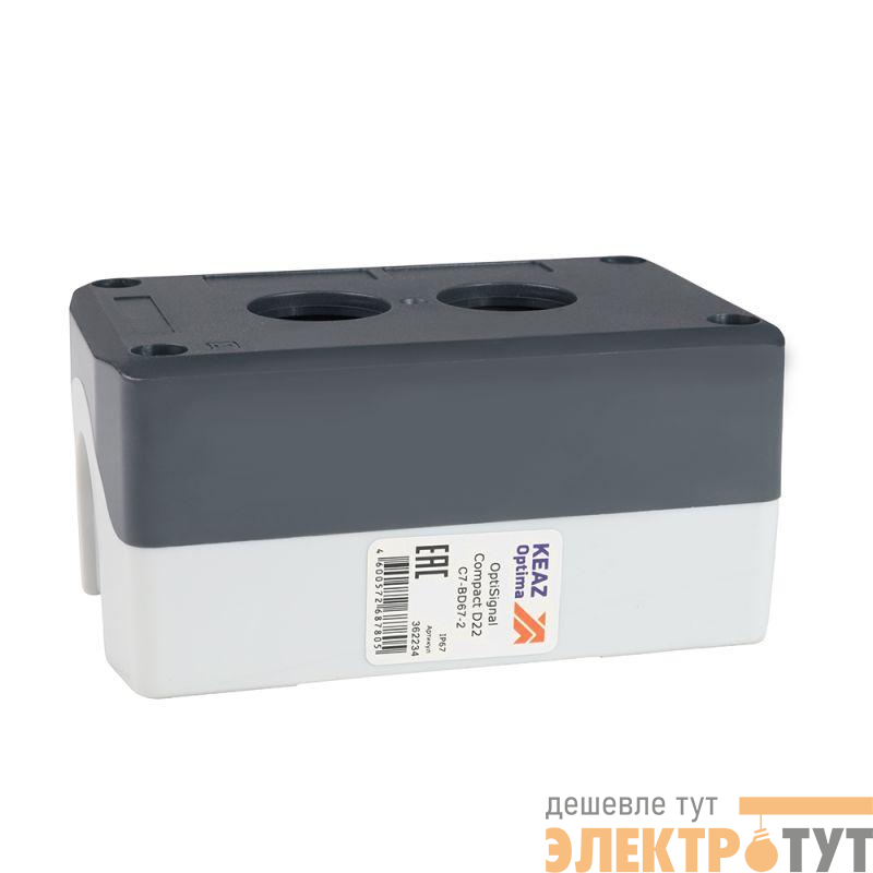 Корпус кнопочного поста OptiSignal Compact D22 С7-BD67-2 2 отв. IP67 XALD02 КЭАЗ 362234