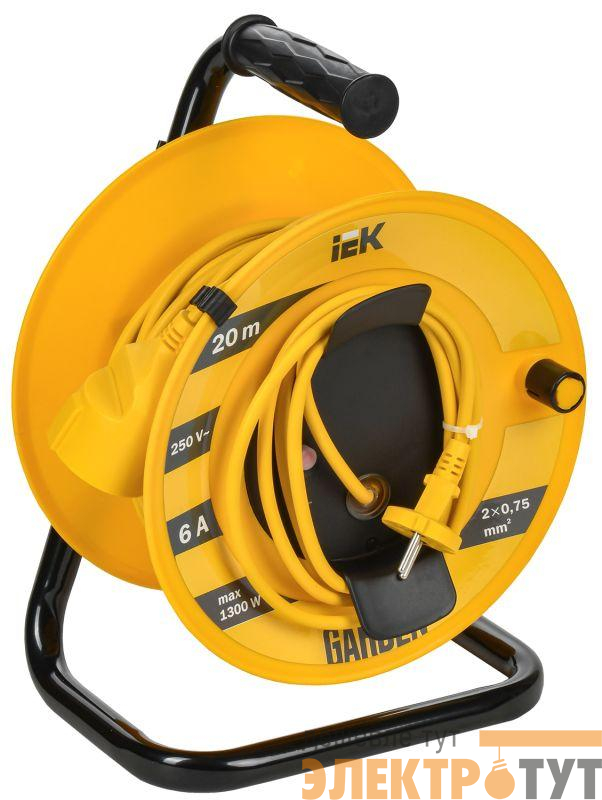 Удлинитель на катушке 1х20м Garden УК20 2P 2х0.75кв.мм IEK GD-KP40-06-01-20