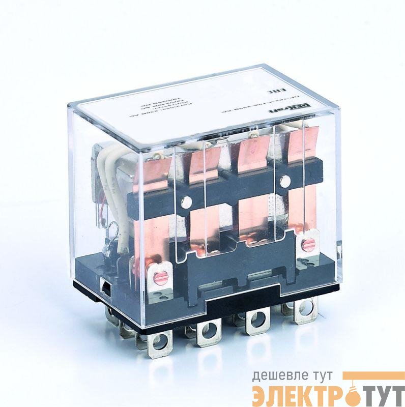 Реле промежуточное ПР-102 10А 24В AC 4 конт. с LED-индикацией DEKraft 23945DEK