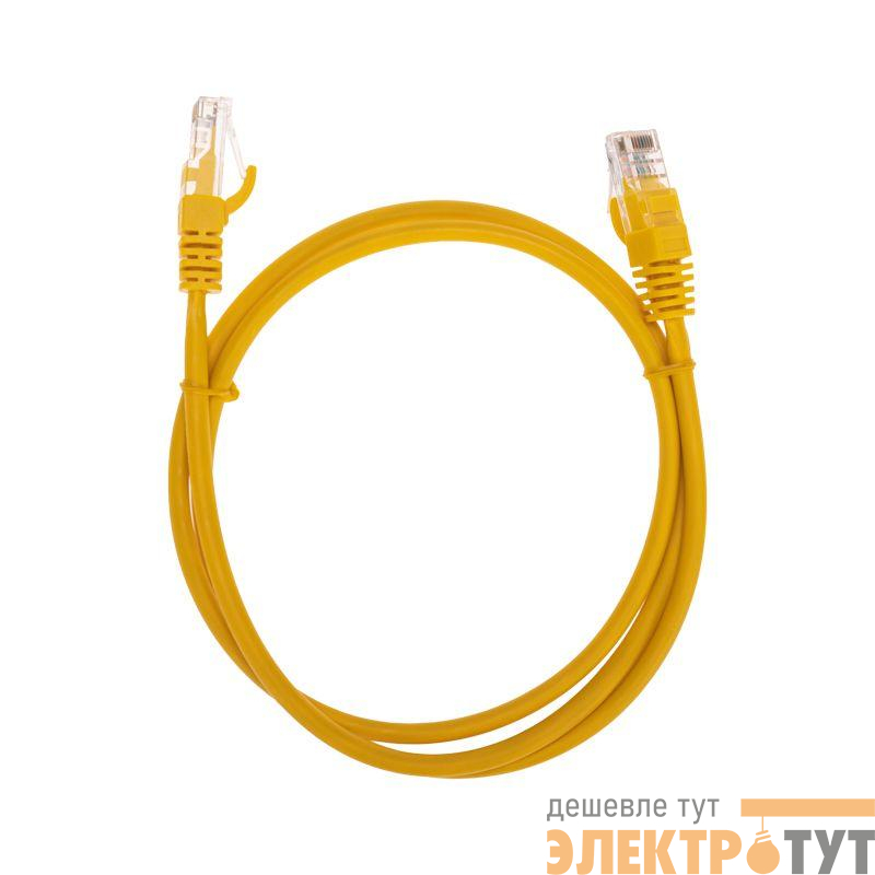 Патч-корд U/UTP CAT 5e RJ45-RJ45 26AWG LSZH желт. 1м Rexant 02-0105-1