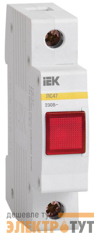 Лампа сигнальная ЛС-47 красн. IEK MLS10-230-K04