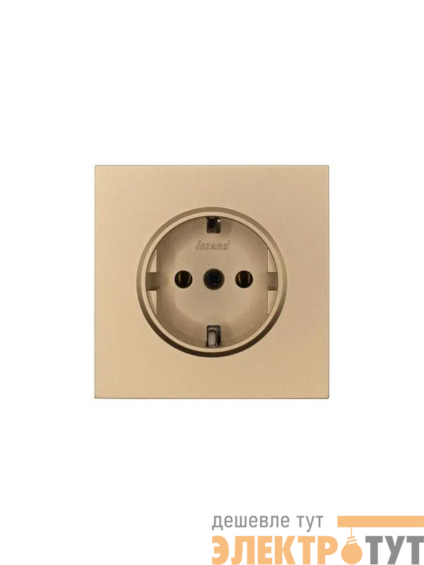 Розетка 1-мест. с/з ПБТ СП ZIMA IP20 10А безвинт. зажим зол. LEZARD 704-3688-122BQC