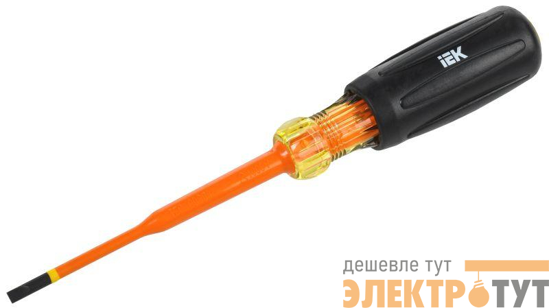 Отвертка диэлектрическая SLIM SL4.0х100 Т3 ARMA2L 5 IEK A2L5-SC31-T3-SL-40-100