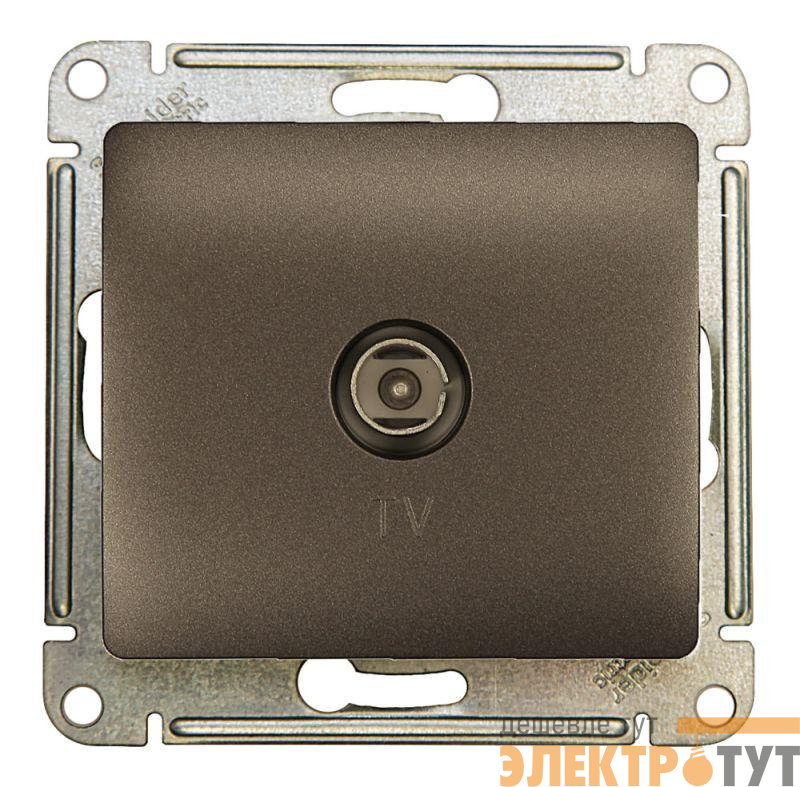 Розетка телевизионная оконечная TV 1-м СП Glossa 1дБ механизм графит SE GSL001391