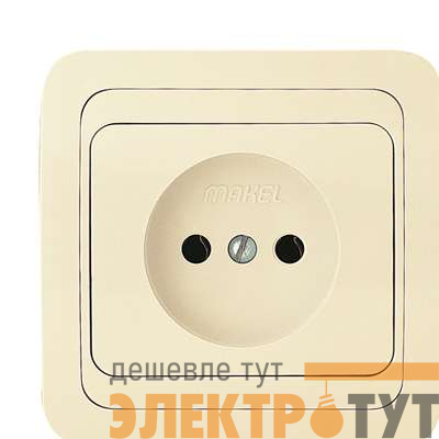 Розетка 1-м СП Mimoza 16А IP20 без заземл. крем./крем. Makel 25022