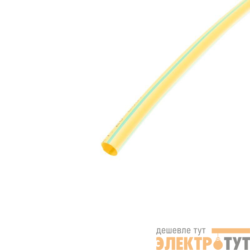Трубка термоусадочная ТУТ нг 6.0/3.0 желт./зел. 1м Rexant 20-6007