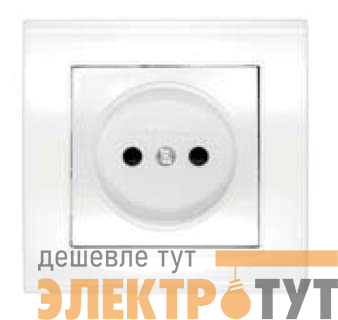 Розетка 1-м СП Бриллиант 16А IP20 без заземл. защ. шторки бел. UNIVersal 7947595