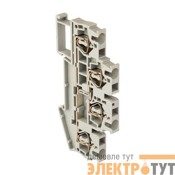 Колодка клеммная JXB-ST-2.5 24А двойная самозажимная сер. PROxima EKF plc-jxb-st-2.5-4-2