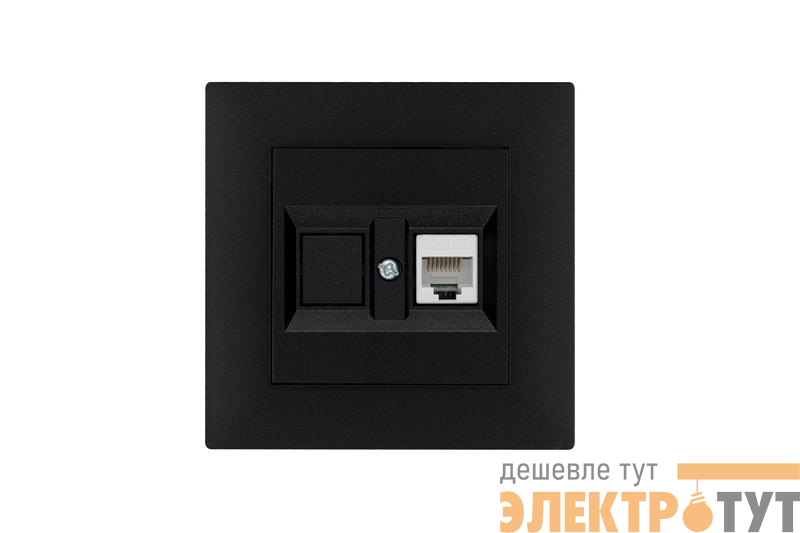 Розетка компьютерная CAT 5+гнездо Karea RIZZ STAR чер. Makel 88054035