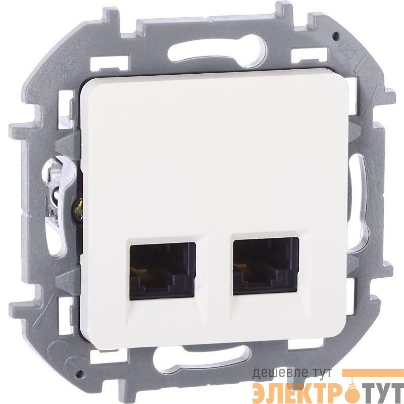 Розетка компьютерная 2-м Inspiria RJ45 кат.5E UTP бел. IEK 673835