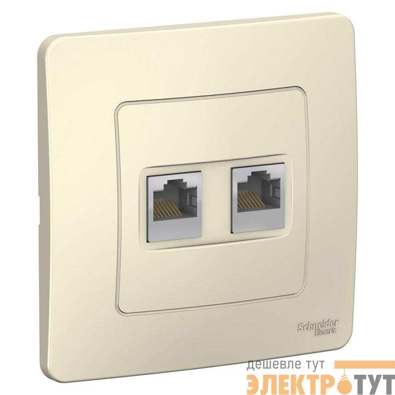 Розетка компьютерная 2-м СП BLANCA RJ45 кат.5e молоч. SchE BLNIS045452