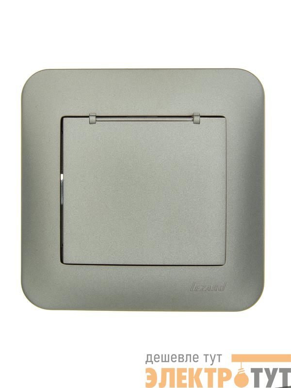 Розетка 1-м СП ASTI 16А IP20 с заземл. с крышкой термопласт в сборе платина. LEZARD 7081-3535-123В