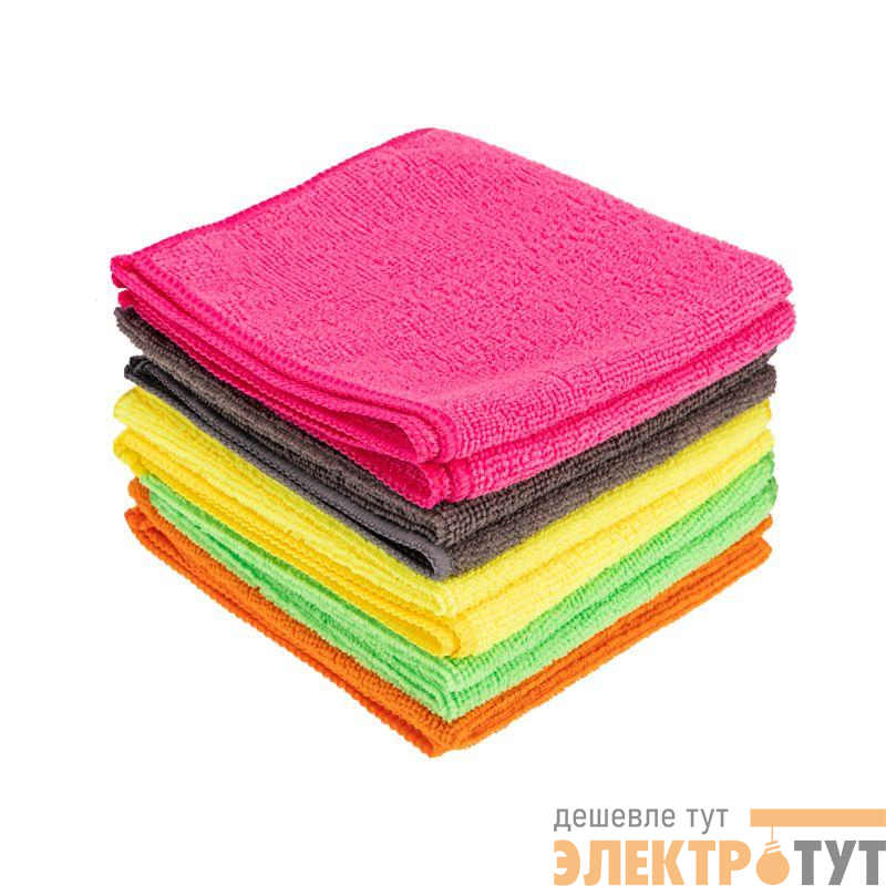 Салфетка автомобильная 30х30см 200гр/кв.м микрофибра (уп.10шт) Rexant 80-0801