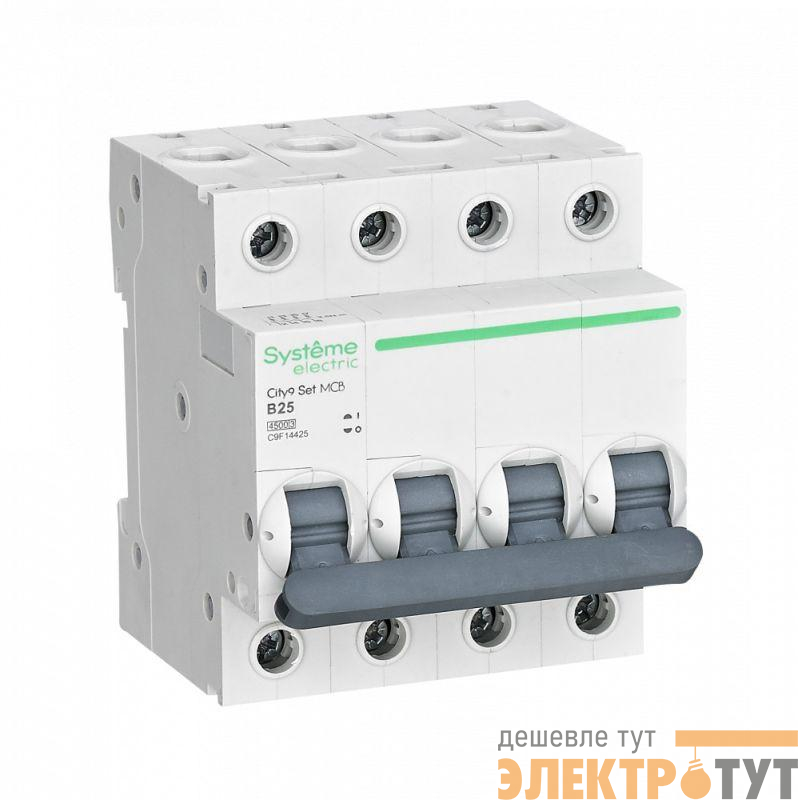 Выключатель автоматический модульный 4п B 25А 4.5кА City9 Set 400В SE C9F14425