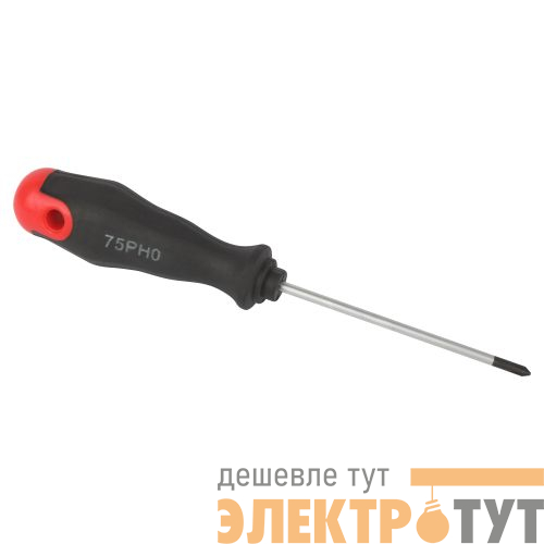 Отвертка крестовая PH 0х75мм двухкомпонентн. рукоятка 75PH0 Эра Б0055836