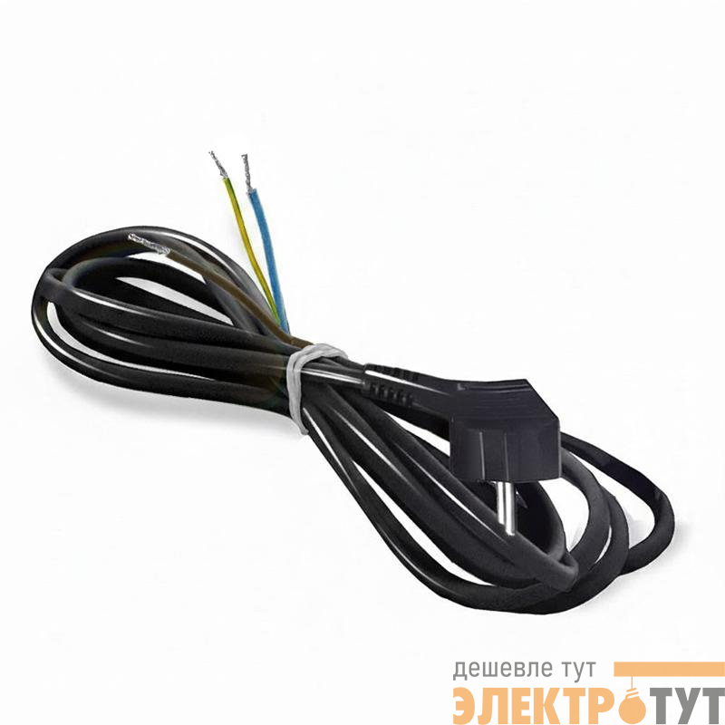 Шнур сетевой с вилкой 2м с заземл. 16А ПВС 3х1.5 черн. DOMTOK 2786