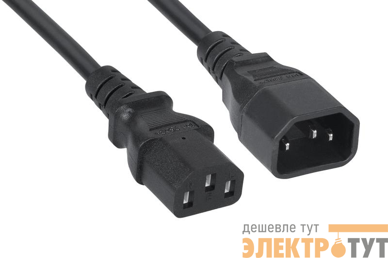 Кабель питаниямонитор-компьютер IEC 320 C13-IEC 320 C14 (3х1.0) PC-189-VDE-1.0-0.6M 0.6м Cabeus 11018c