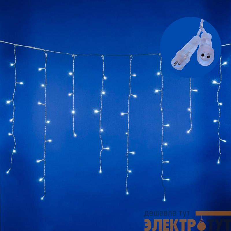 Гирлянда светодиодная "Бахрома" 25м 440LED бел. эффект мерцания соединяемая провод прозр. Uniel UL-00010885