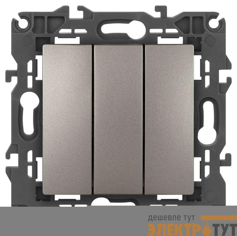Выключатель 3-кл. Elegance 14-1107-16 250В 10АХ титан Эра Б0065799