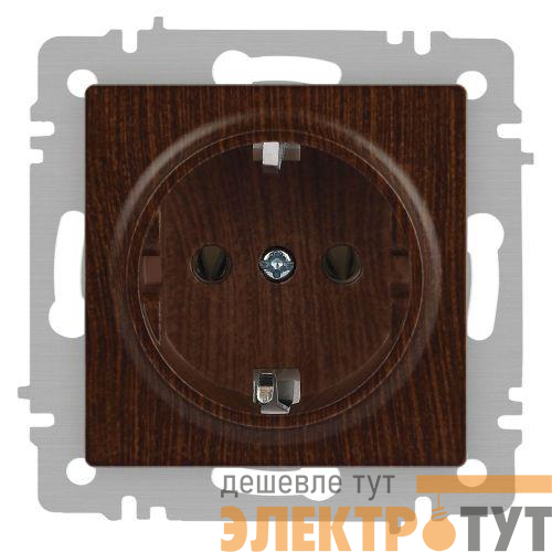 Розетка 1-м СП Accent 6-202-10 16А IP20 250В 2P+E Schuko венге Intro Б0063703