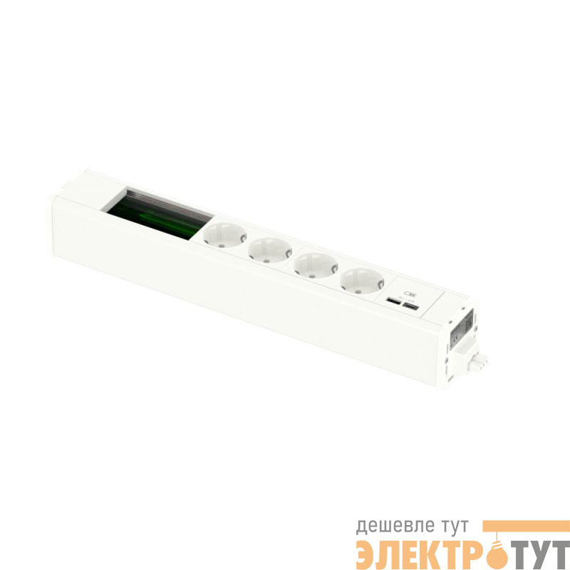 Блок Unica System+ 4хРозетка (2К+З) + 2хUSB A/C + место (45х90) под VDI бел. SchE INS44256